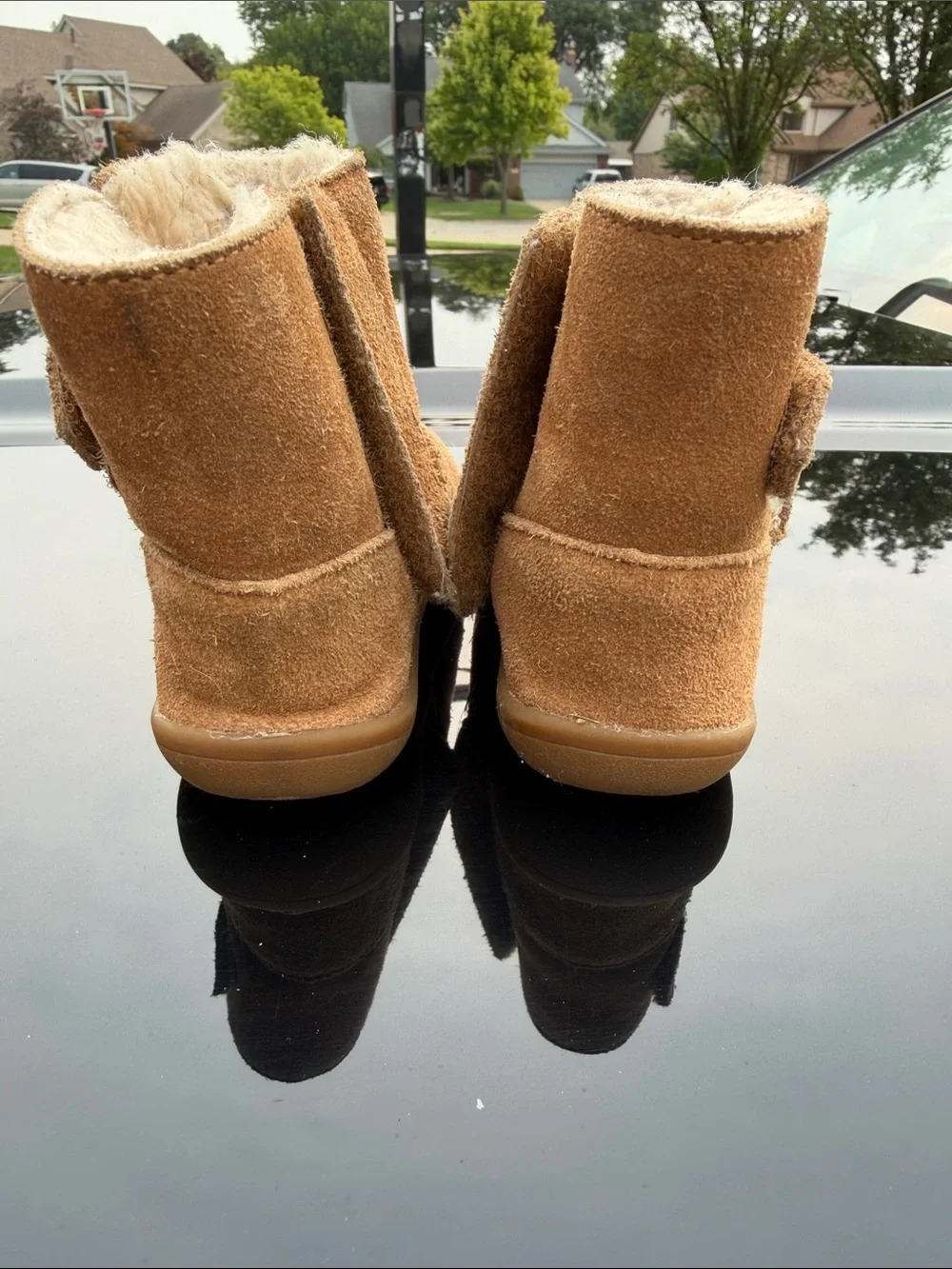 UGG Kids Chestnut Suede Shearling Boot